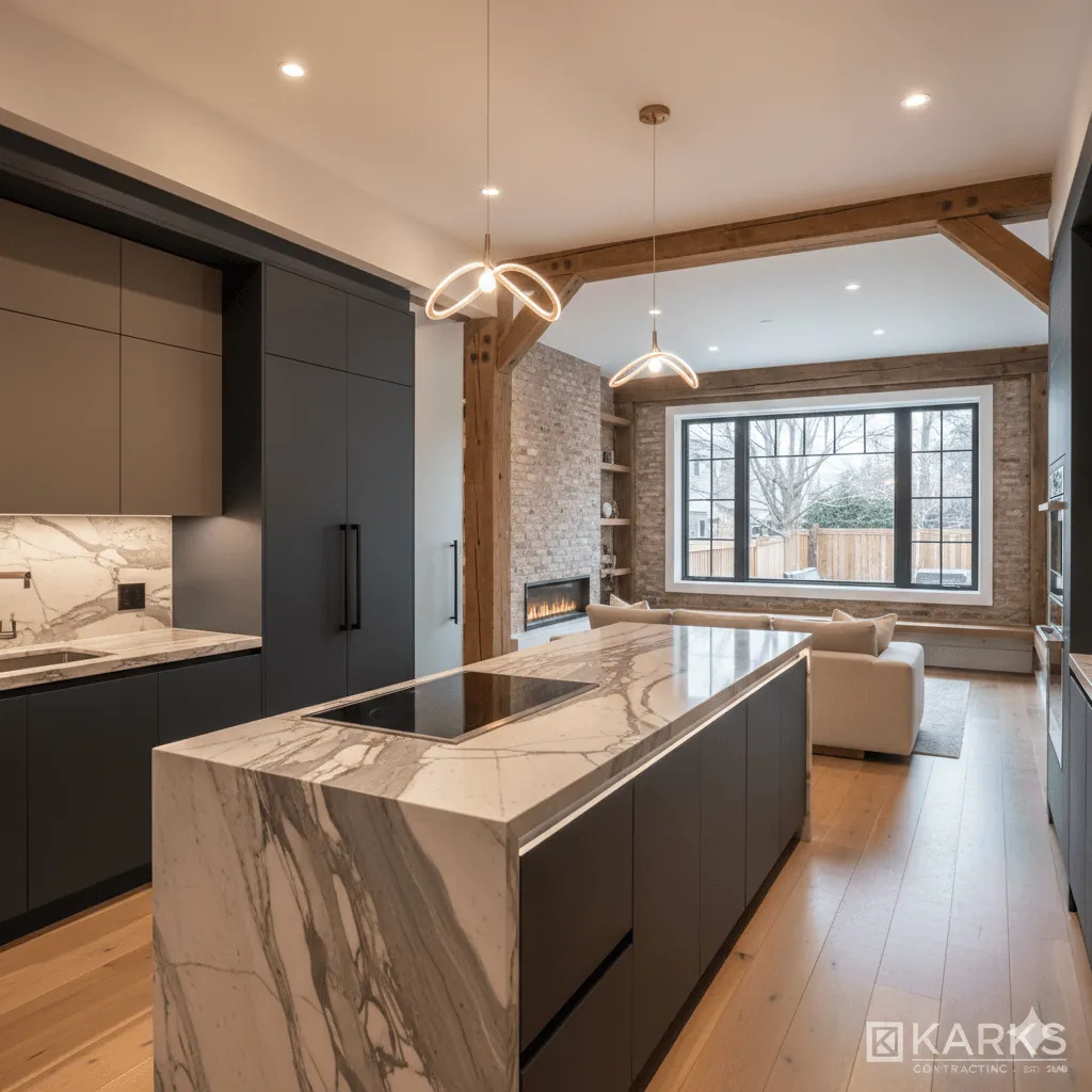 Modern kitchen renovation completed by Karks Contracting